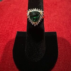 Green and White Stones Ring